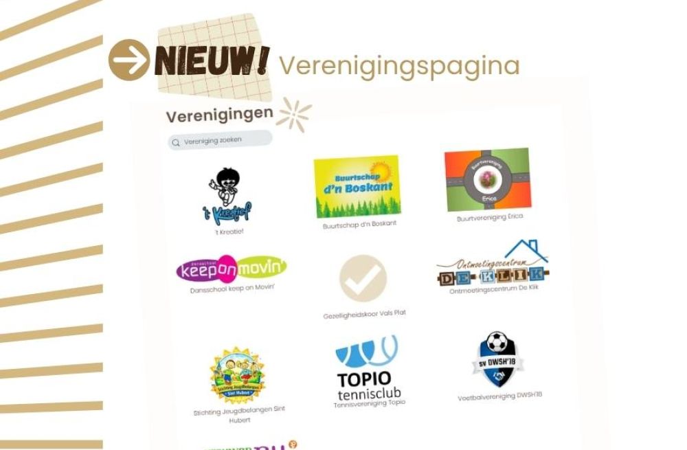 NIEUW! Verenigingspagina