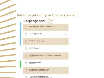 Bekijk regelmatig de Dorpsagenda!