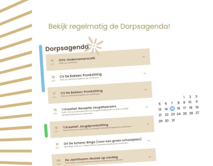Bekijk regelmatig de Dorpsagenda